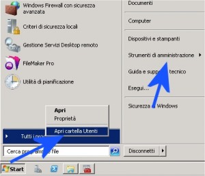 Nascondere administrative tools in Windows 2008