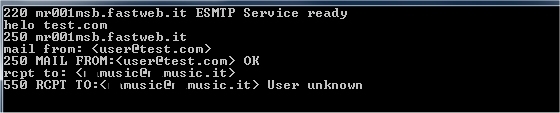 VRFY command SMTP