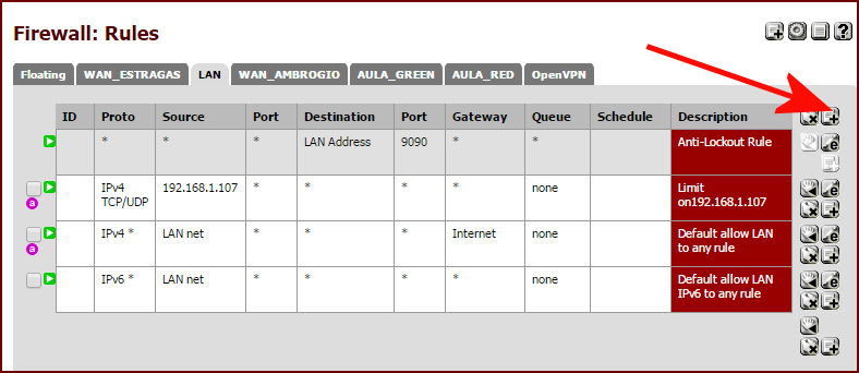 Pfsense - Limitare la banda per alcuni IP della LAN