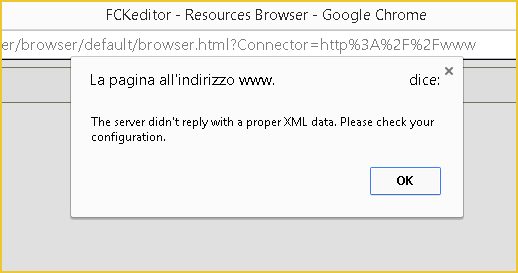 The server didn’t send back a proper XML response