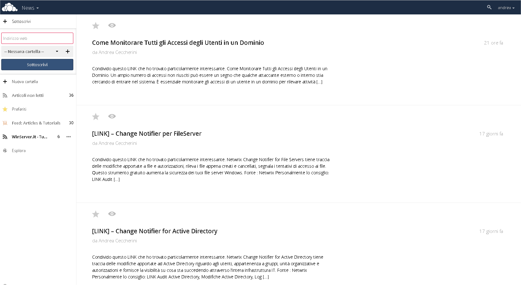 Owncloud Feedly